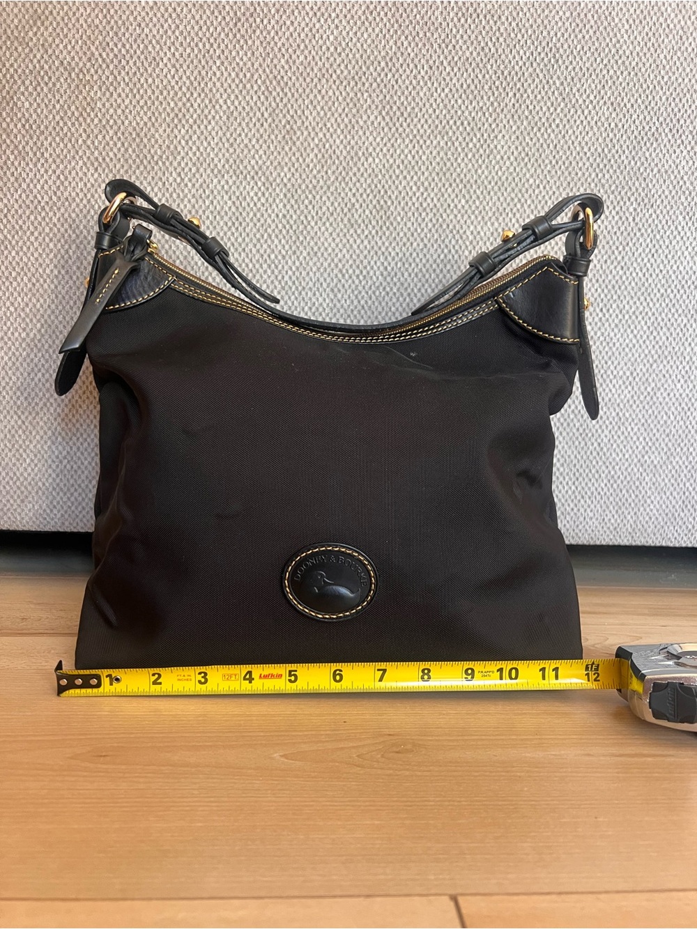 Dooney & Bourke Black Shoulder Hobo with Gold Hardware